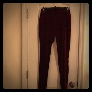 Burgundy Velvet leggings